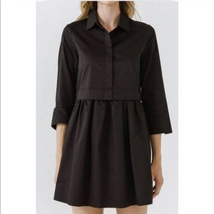 Black Poplin English Factory Dress
